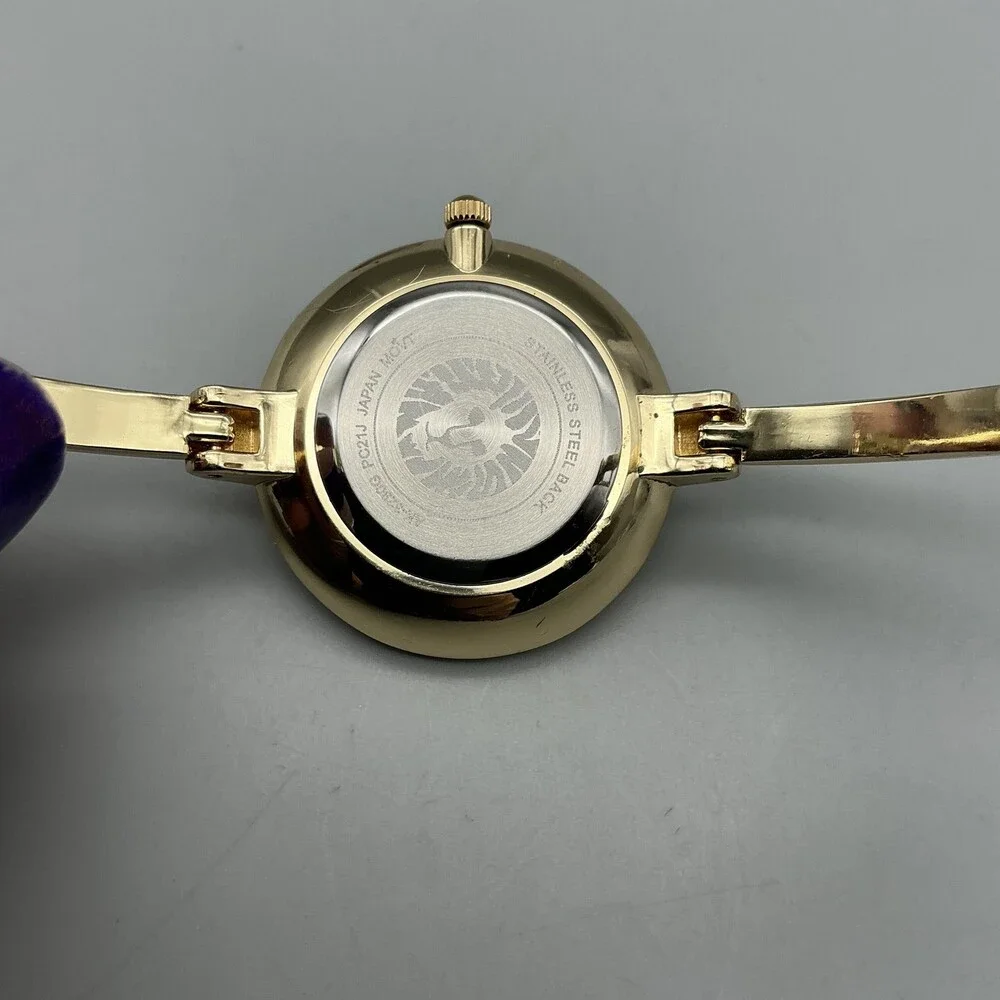 Anne Klein Womens Watch 32mm Cream Dial Gold Tone Bangle New Battery 6.25